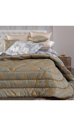 Покрывало Blumarine KIMBERLY 270х270 голубое-золотистое 64
