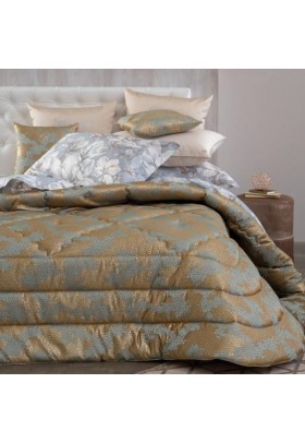 Покрывало Blumarine KIMBERLY 270х270 голубое-золотистое 64