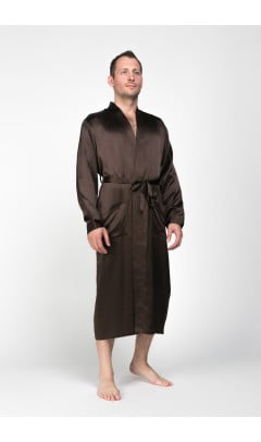  Шелковый мужской халат Luxe Dream Шоколад