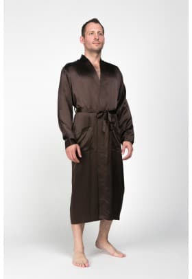  Шелковый мужской халат Luxe Dream Шоколад