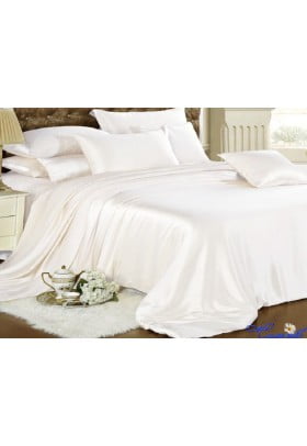 Комплект шелкового постельного белья Белый 