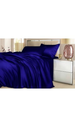 Комплект шелкового постельного белья Синий