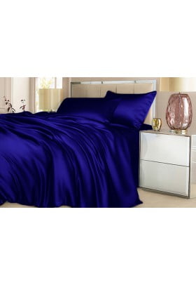 Комплект шелкового постельного белья Синий