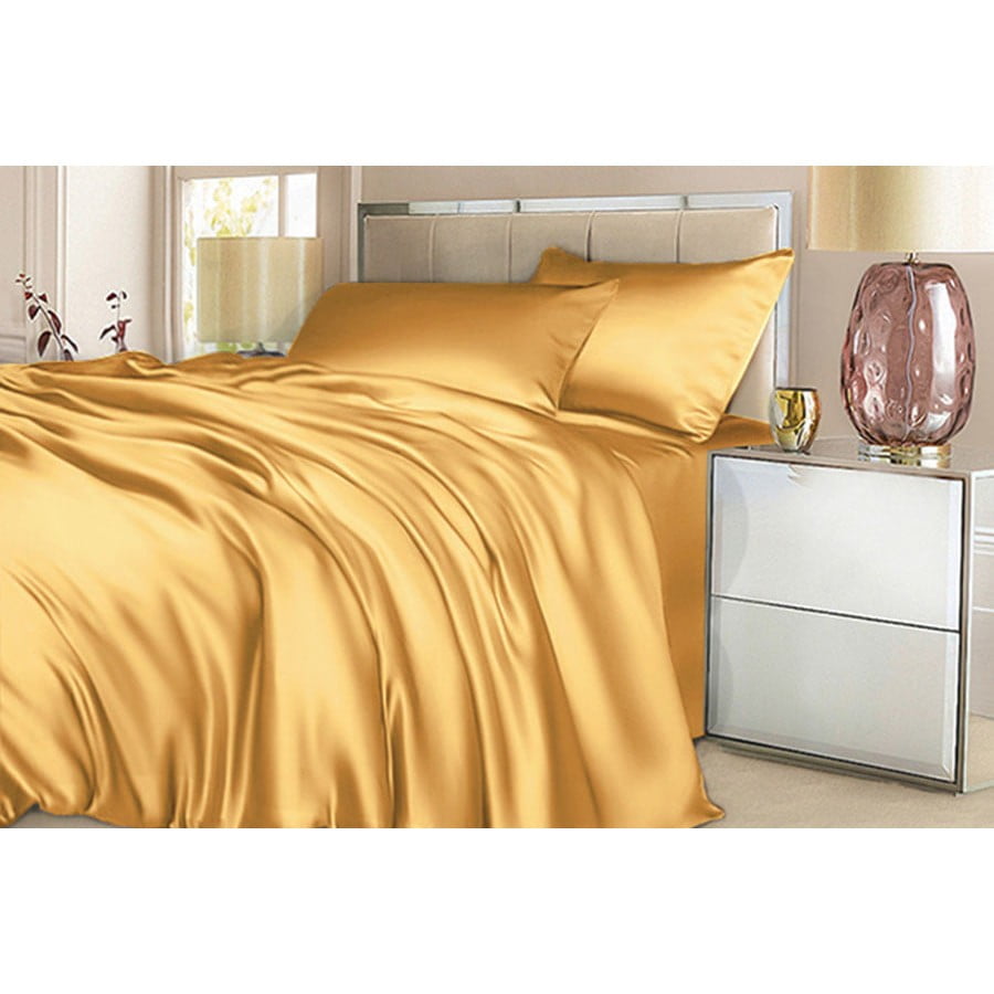 Комплект шелкового постельного белья Золотой 