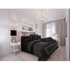 Комплект шелкового постельного белья Черный Комплект шелкового постельного белья Черный