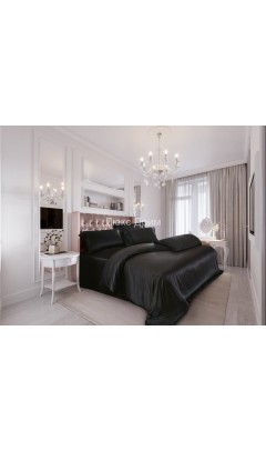 Комплект шелкового постельного белья Черный