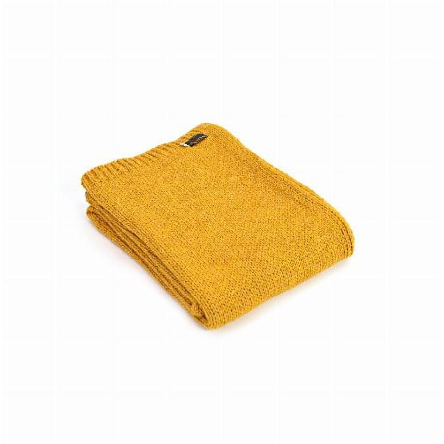 Плед  Tweedmill вязанный Knitted Alpaca - Mustard альпака