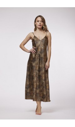 Сорочка шелковая Vivis WILLOV (01362) карамельный леопард 